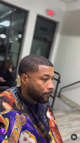 Client getting a fresh fade at Top Tier Hair Studio