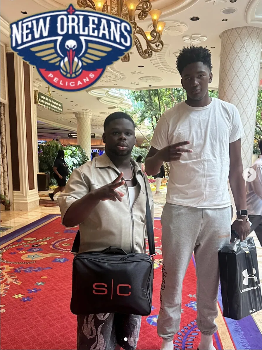 Austen with Derik Queen, 13th pick of the NBA draft